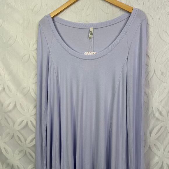 Free People Oversized Thermal Flowy January Long Sleeve Lilac Top Size M NWT - Picture 9 of 10